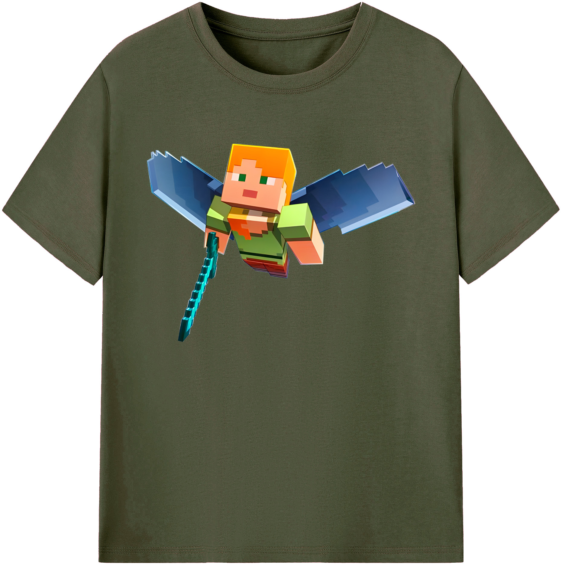 （画像用） マインクラフト ブロックの世界 Minecraft MC Block world 綿100％ メンズ半袖Tシャツ｜肌触りやわらか＆通気性